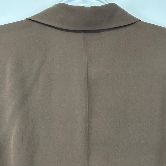 Vintage Kate Hill Silk Chocolate Brown Button Down Blouse 90s Career Top 14 - Picture 7 of 7